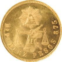 503. 10 Pesos, Durango, 1881/79, P. (KM- 413.