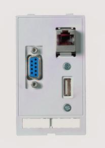 12 13 Interfaces panelables Modlink MSDD Placas de conexión de datos Descripción Apantallado Normativa Referencia USB; USB (forma A); RJ45 2 x USB hembra forma A/ cable 0.