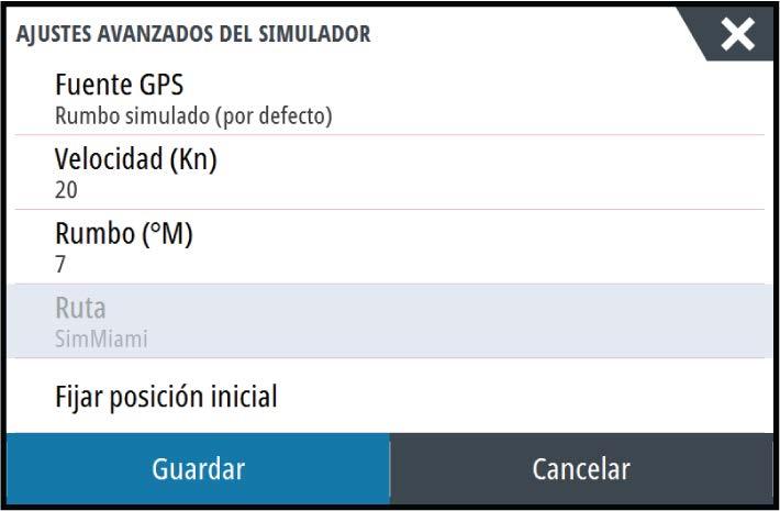 Fuente GPS Permite seleccionar desde dónde se genera la información GPS.