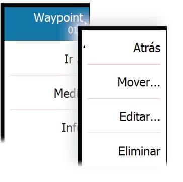 5 Waypoints, rutas y tracks Waypoints Un waypoint es una marca generada por el usuario en una carta o en una imagen de radar o en la imagen de la ecosonda.