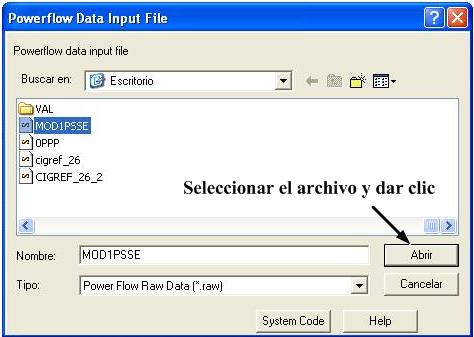Después de seleccionar el archivo de entrada de datos y dar clic en abrir (Fig. D.