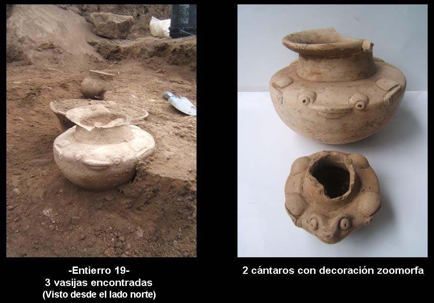 CONCENTRACIÓN DE PIEDRAS Figura 15 Ofrenda cerámica del Entierro 19 Las piedras que se utilizaron para dichas concentraciones tenían tamaños de 0.10 m a 0.