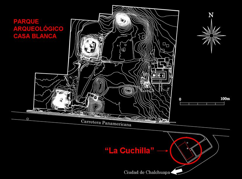 Figura 2 Ubicación del Sitio arqueológico Casa Blanca y La Cuchilla CUADRÍCULA En el área de excavación se utilizó el sistema de cuadrícula.