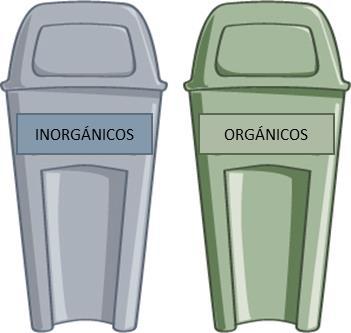 FICHA No. 8 Botes para desechos orgánicos e inorgánicos Botes para la separación de residuos orgánicos e inorgánicos, que ayuden a la sensibilización sobre el manejo adecuado de los residuos.