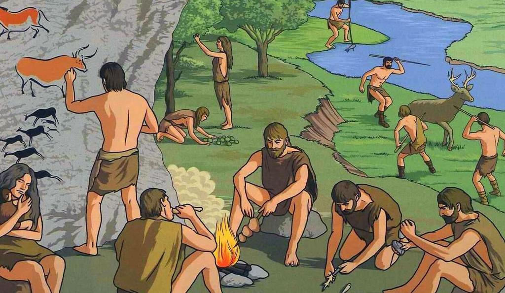 Cazadores en cuevas ASÍ ES NUESTRA HISTORIA Cómo se vivía en la Prehistoria? L a Prehistoria es la época en la que aparecieron las personas en el planeta Tierra.