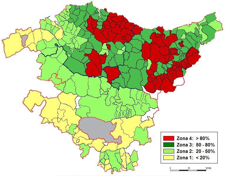 IV Mapa sociolingüístico 2006 de la Comunidad Autónoma del País Vasco. Adaptado.