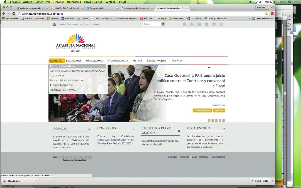 1. INGRESO A LOS BLOGS DE ASAMBLEÍSTAS El portal web de la Asamblea Nacional tiene dos accesos directos a los blogs: 1. Menú Asamblea / Pleno - Asambleístas 2.