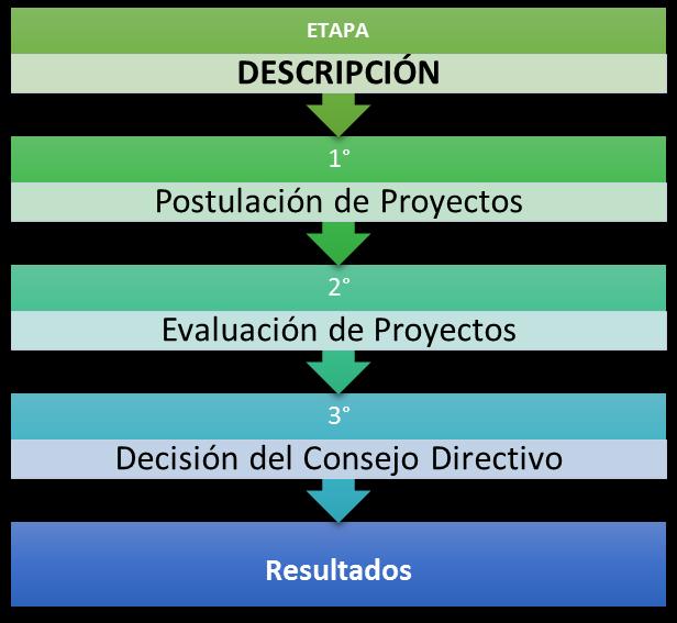 A continuación se detallan las etapas que posee el proceso de postulación de la convocatoria: 13