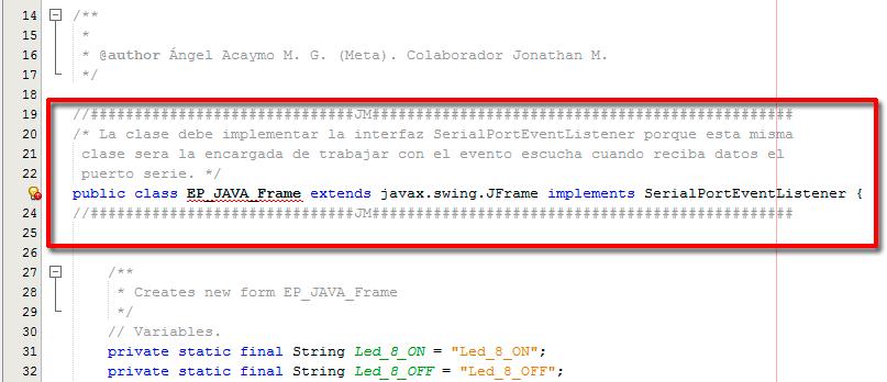 Java Añades estos códigos cuando veas que están entre // ##################### Se añade comentarios para saber de que va.