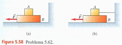 Calcule la fuerza de fricción ejercida sobre el bloque A. b) Determine el peso máximo w con el cual el sistema permanecerá en equilibrio. 5.62 El bloque A de la figura 5.58 pesa 1.