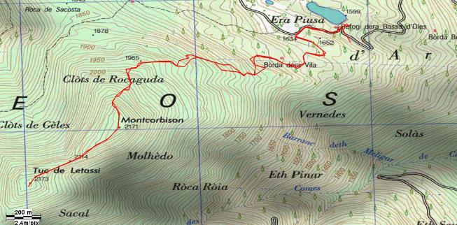 Parcial Montcorbison 2171m 2,7 Km 600 m 2h 15 2h 15 Tuc de Letassi 2173m 3,3 Km +150 150 30 2h 45