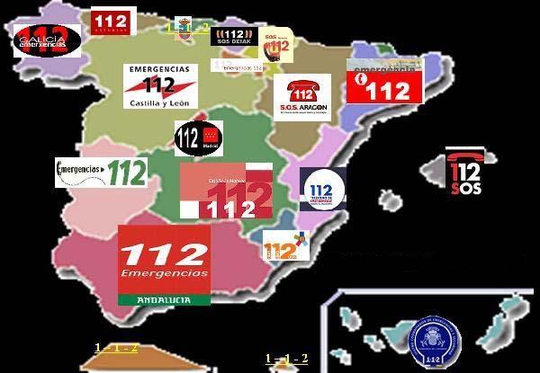Centros 112 en España Sistema descentralizado (cada una de las 17 comunidades autónomas gestiona independientemente las urgencias) Los centros 112 españoles, propios de cada una de las 17 comunidades