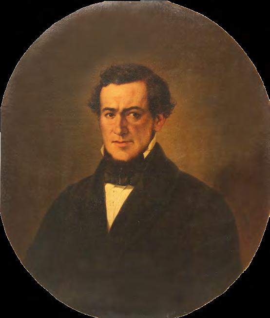 429 Cuadro de Otto Graschof (1812-1876). Óleo sobre tela Retrato de caballero. Firmado al medio a la derecha. Medidas: alto 79cm, ancho 68cm.