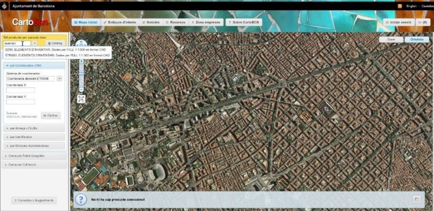 Portal de descarregues de cartografía CartoBCN Plànol de polígons de paviments Contingut dins del projecte, es definiran els polígons sorgits pels canvis en la urbanització, diferenciant els que