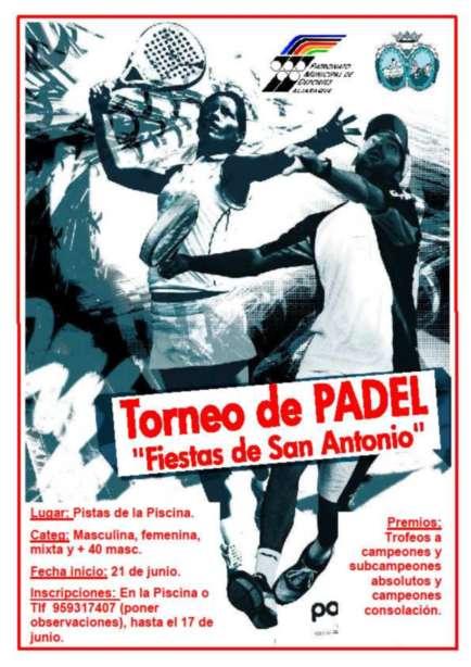 TORNEO DE PADEL Fiestas de San Antonio.