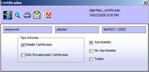 2.- Informes Permite generar dos informes: Certificados Emisión Certificados 2.1.