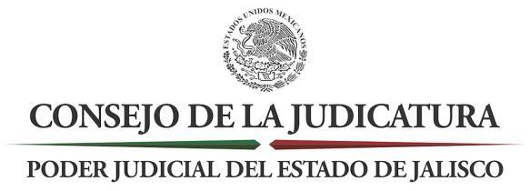 El Pleno del Consejo de la Judicatura del Estado de Jalisco en la Primera Sesión Ordinaria celebrada el 04 cuatro de enero de 2017 dos mil diecisiete, de conformidad con lo dispuesto por los