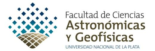 Astronómicas y Geofísicas, UNLP, Argentina