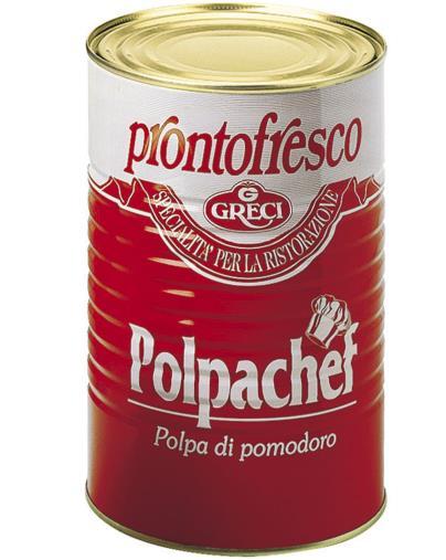 PRÓXIMOS PRODUCTOS BASES Y VEGETALES PolpaChef de Tomate clásica y en trozos: -Pulpa de tomates frescos 100% italianos, preparada exclusivamente con frutos