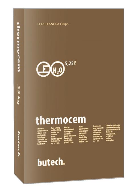 Ficha técnica thermocem thermocem es un mortero cementoso monocomponente modificado con polímeros para el encolado y enlucido de paneles de poliestireno en sistemas de aislamiento térmico por el