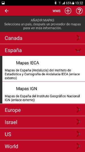 Aparecerá la siguiente pantalla, donde tocaremos en España y luego en Mapas IGN Luego aparecerá otra pantalla donde tocaremos en el enlace Descarga mapas, que nos llevará a la página del Centro de