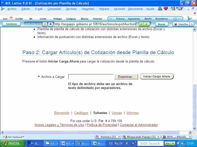 COTIZANDO POR PLANTILLA DE CARCULO: Paso 1: Cuando haya completado la carga de datos en la plantilla de cálculo.
