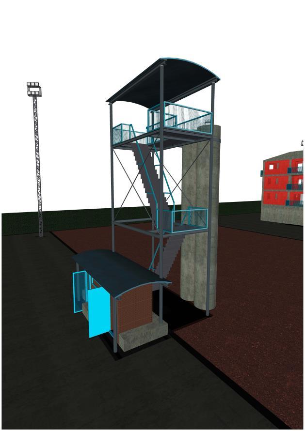 Torre de observación y casetas de protección: