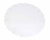 FOOD PAC SERVICE 1 Bandejas blondas: Rodal blanco PASTELERÍA Las blondas blancas con rodal son ideales para soportar productos de horno y pastelería con discos y otros soportes.