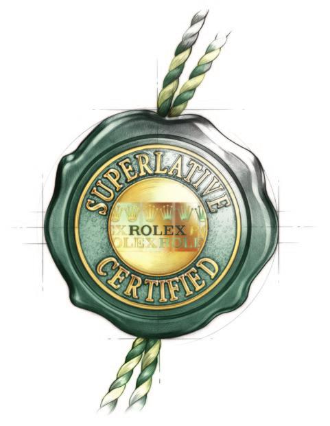 El sello verde que acompaña a su Rolex simboliza su status de Cronómetro Superlativo.