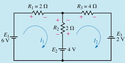 E.- Encontrar las corrientes para el circuito de la figura Solución Paso.- se asignan las corrientes de lazo. Estas corrientes son y Paso.