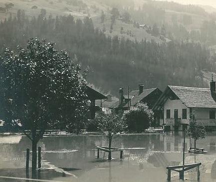 gran inundación en Lenk, en el Oberland bernés.