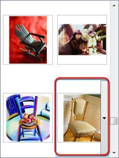 Haz clic sobre la imagen de la otra silla en el Panel de tareas Imágenes prediseñadas.