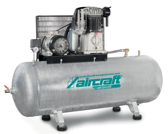 Airprofi 703/270/10 H Compresor estacionario de pistón con dos etapas de compresión, unidad de alto rendimiento de dos cilindros de hierro fundido para una larga vida.