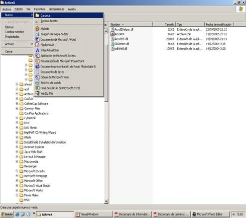 2. Windows XP: Ficheros y carpetas Organizar ficheros y carpetas: Crear una nueva carpeta: Abrir el Explorador de Windows.