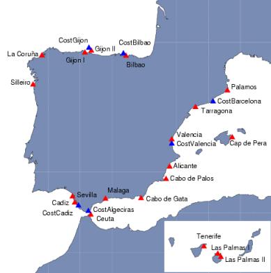 Anejo nº 7. CLIMA MARÍTIMO. CABILDO INSULAR DE TENERIFE Las boyas de esta red se caracterizan por estar ubicadas en las proximidades de instalaciones portuarias, estando fondeadas a menos de 100 m.