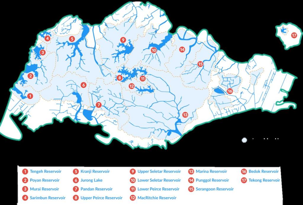 3.1.1. Captación de agua local Singapur cuenta con un área de aproximadamente 710 km2 y con áreas urbanas en crecimiento, por ello carece de espacio para recolectar y almacenar toda la lluvia que cae
