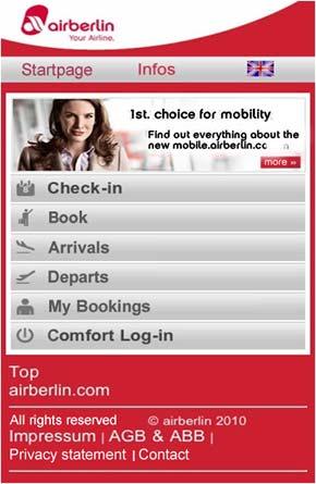 Nuevo E-Service inmediato: mobile.airberlin.