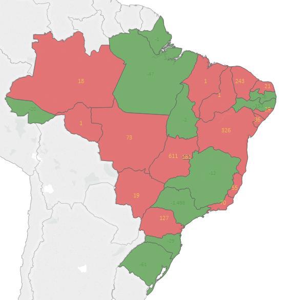 South America/América del Sur- South Cone and Brazil/ Cono Sur y Brasil Graph 15. Brazil- SARI Flu Cases, greater counts than 2017, EW 17.