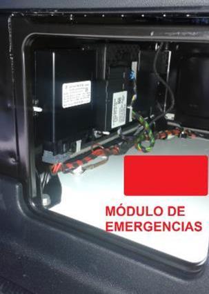 2.- PULSADOR DE EMERGENCIA El pulsador de emergencia puede ir ubicado en la consola inferior izquierda, junto al mando de luces del vehículo. 3.