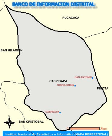 Distrito de Caspizapa se encuentra ubicado a 12 km.