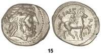 : Cabeza de caballo a derecha, delante letra púnica. 5,12 grs. AE. Pátina oscura. CNG-1671. EBC-........................................ 70, F 14 Tetradracma. Siglo III-II a.c. IMITACIONES DE FILIPO II DE MACEDONIA.