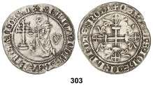 STARTING PRICE IN UROS LAS CRUZADAS F 303 Gigliato. (1365-1374). RAIMON BERENGUER. ORDEN DE SAN JUAN DE JERUSALÉN. RODAS. Anv.: F.
