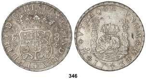1743/2. MÉXICO. M.F. 27,01 grs. Columnario. Pátina.