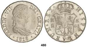 1818/28. MADRID. G.J. 27,08 grs. AR. Brillo original en parte.