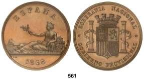 PUJA INICIAL EN UROS F 561 Medalla Soberanía Nacional. 1868. AE. Ø 37 mm. Grabador: L. M. (Luis Marchionni).