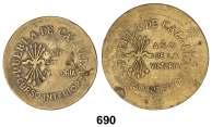 (La de 10 Céntimos con manchas y oxidaciones). Vti-L6/L10. MBC+ a EBC......... 150, F 690 Lote 2 monedas 10 y 25 Céntimos. Ay. de PUEBLA DE CAZALLA. Latón.