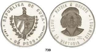 1967 (1970). 29,37 grs. AR. Canto estriado. MUESTRA en canto. 60. X-M31a. MUESTRA................................................. 100, F 740 5 Pesos.