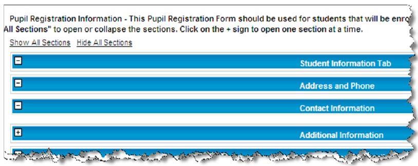 PÁGINA DE INICIO PARA EN LÍNEA FORMULARIO PARA EN LÍNEA La página de inicio para la inscripción en línea le permite completar los formularios de inscripción para cada estudiante nuevo que desee