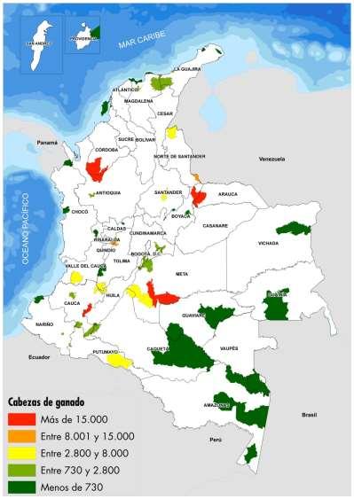 Inventario bovino Cabezas de ganado en PNN En los PNN de EL COCUY, SIERRA DE LA MACARENA, PURACÉ y PARAMILLO se encontraron 78.