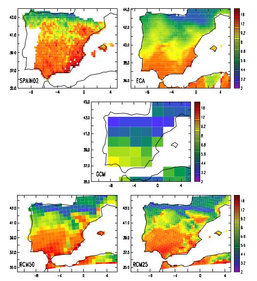 6) Periodos secos sobre la Península Ibérica Longitud media dry spells